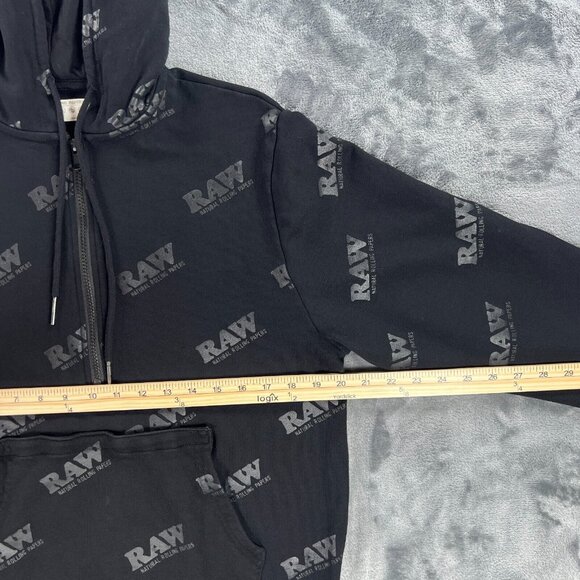 RAW Rolling Papers Hoodie Men L All Over Print Hip Hop Rap Weed Stash Skateboard - Picture 5 of 8